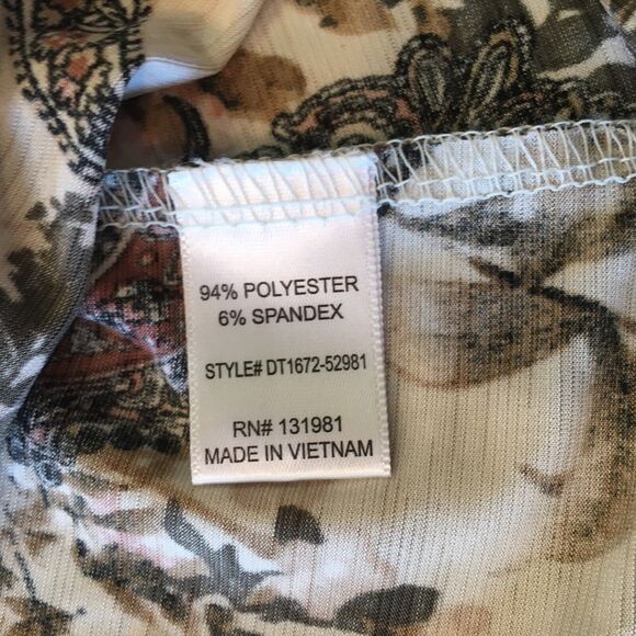 Naif Womens Medium Beige Floral Blouse Top Boho Wide Arm Paisley Floral Print - Picture 11 of 12